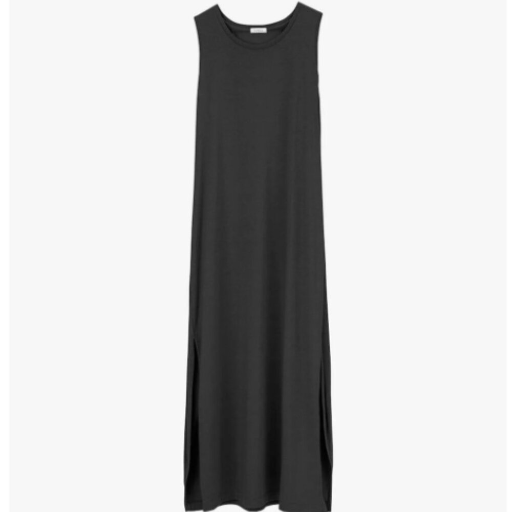 Cuyana Black Drape-Back Maxi Dress